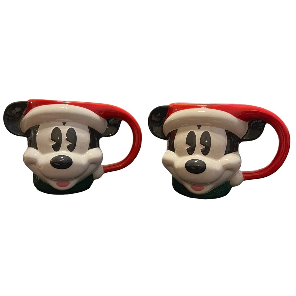 Disney Santa Vintage Style Mickey Mouse Ceramic Mug - Set of 2